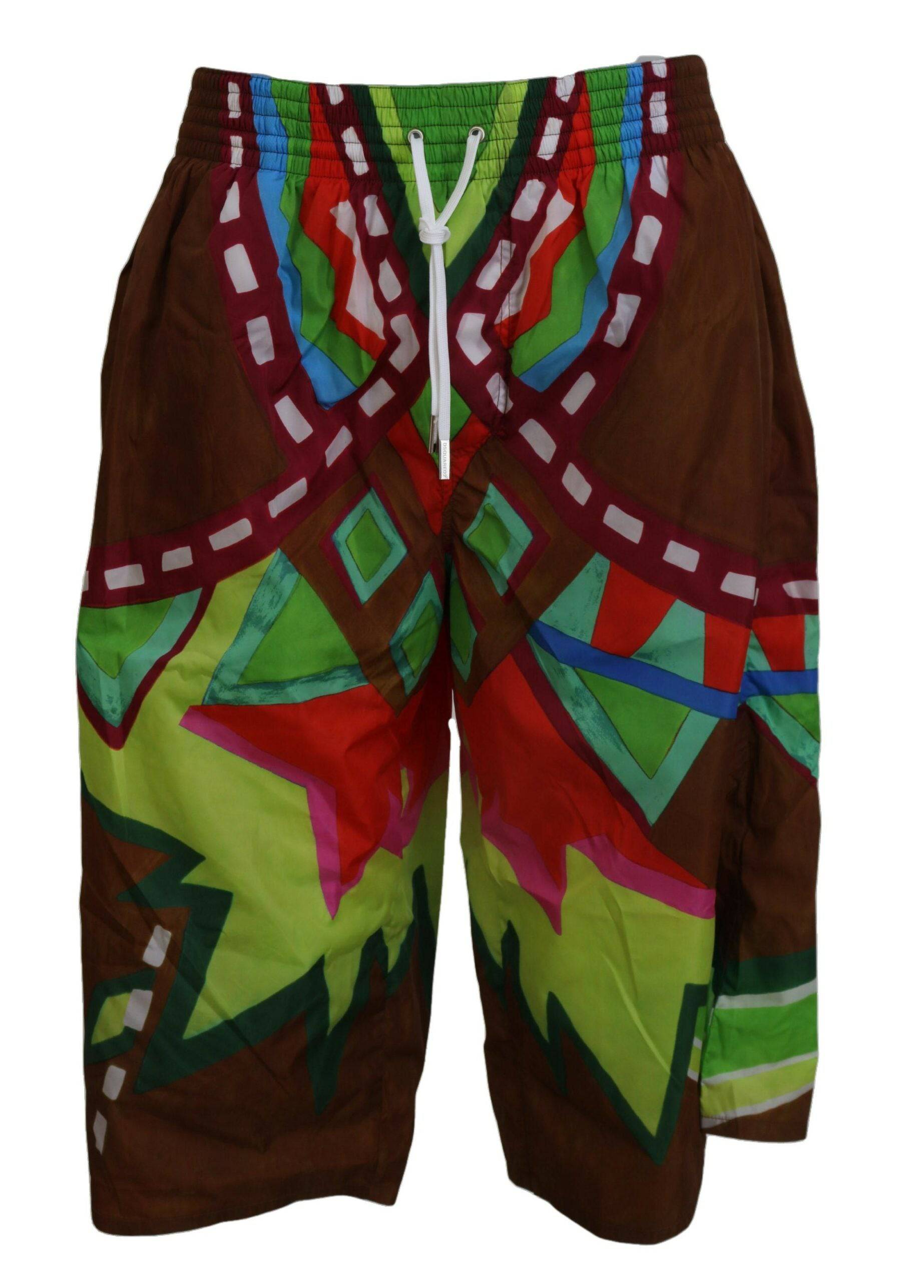 Shorts de bain pour homme Dsquared² multicolores à imprimé, style plage, parfait pour la baignade et les activités estivales.