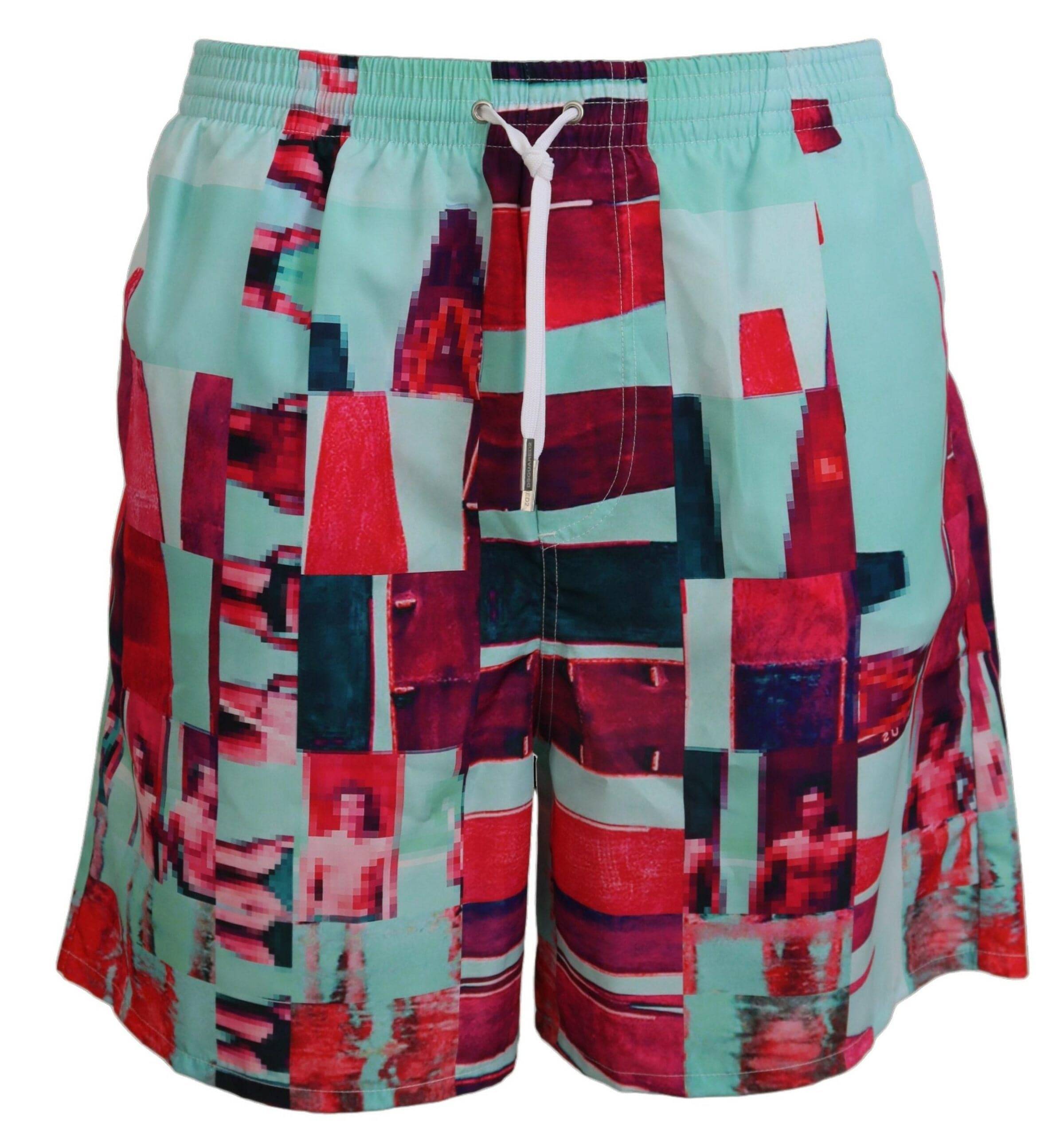 Shorts de plage multicolores de la marque Dsquared², imprimés, parfaits pour la baignade.