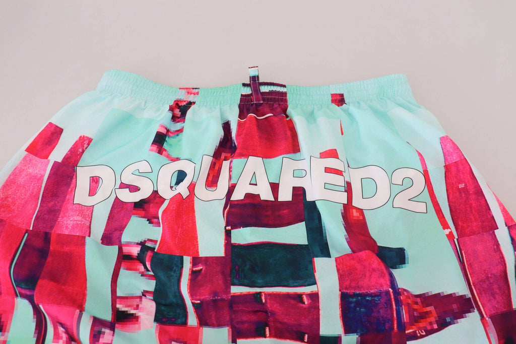 Shorts de bain Dsquared² multicolores avec imprimé pour plage, vêtement de maillot de bain tendance et confortable.