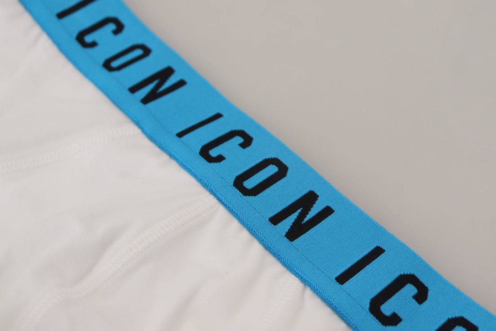 Sous-vêtements masculins blanc Dsquared², slip en coton stretch avec logo iconique, confort et style modernes.