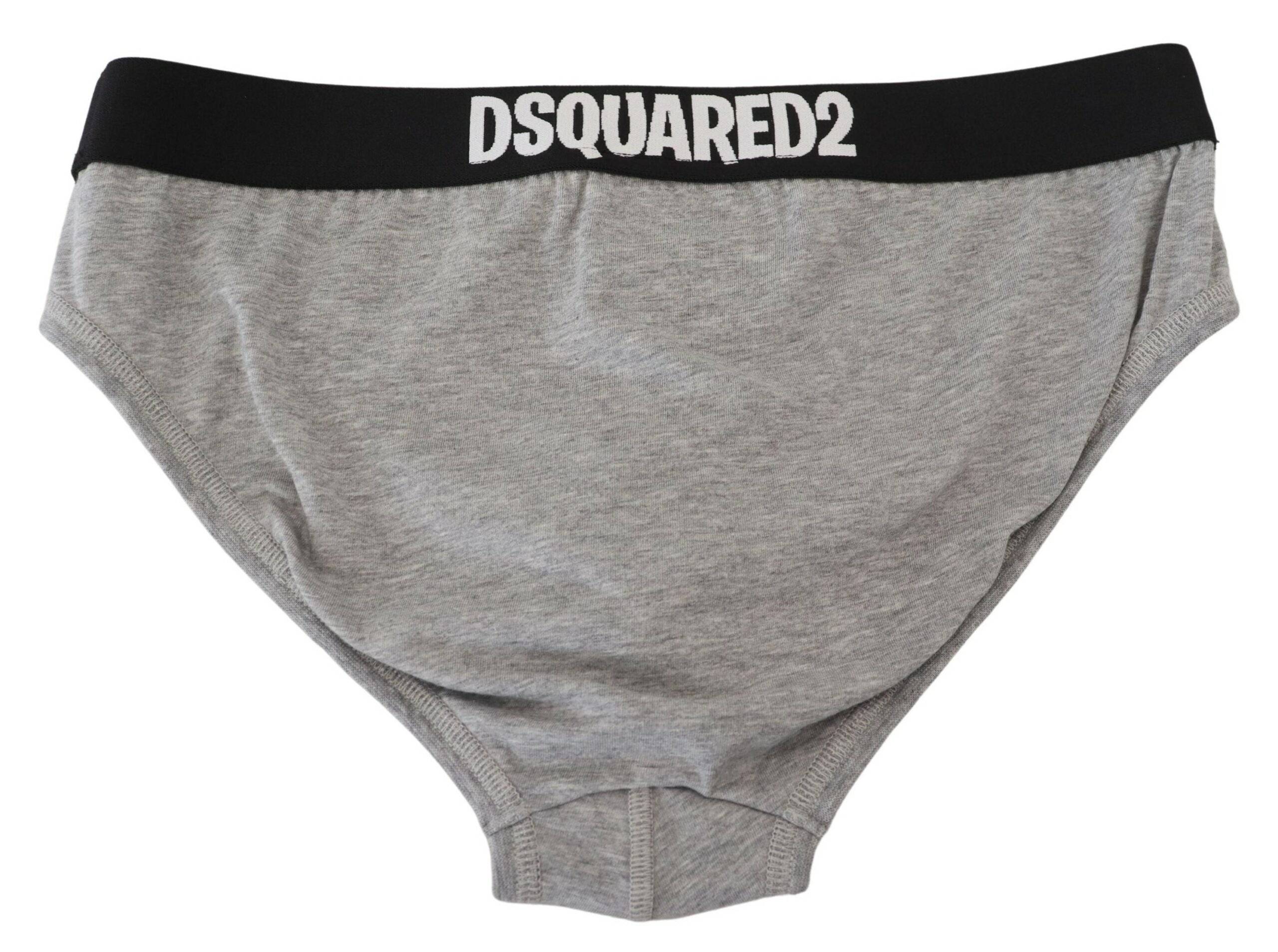 Caleçon homme gris Dsquared² DSURF logo en coton stretch, sous-vêtements confortables et ajustés.
