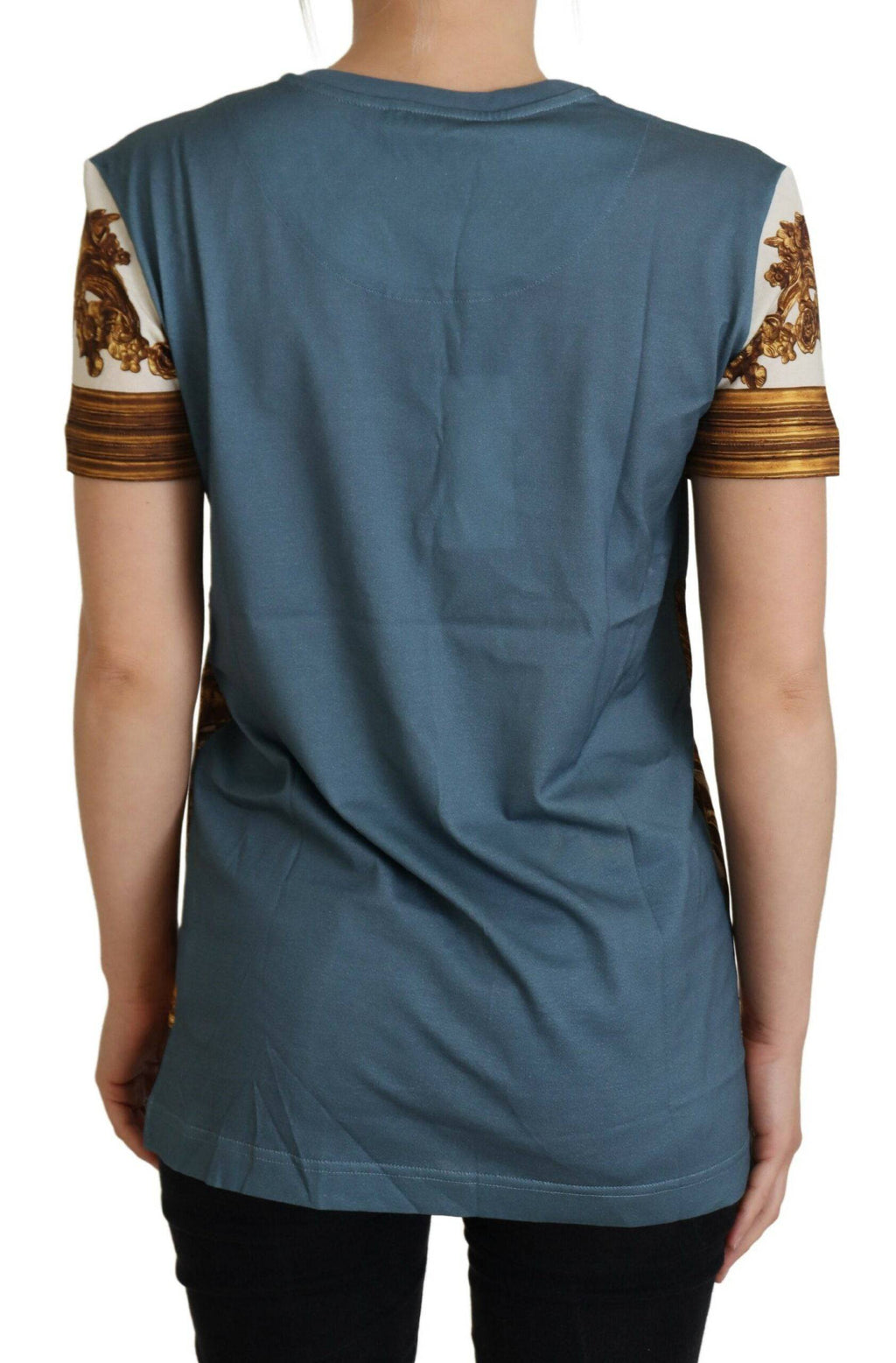 Chemise Dolce & Gabbana multicolore avec logo DG et motif d'ange, tissu léger et style élégant.