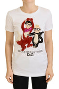 T-shirt blanc Dolce & Gabbana à texture, manches courtes, style décontracté, vue de face.