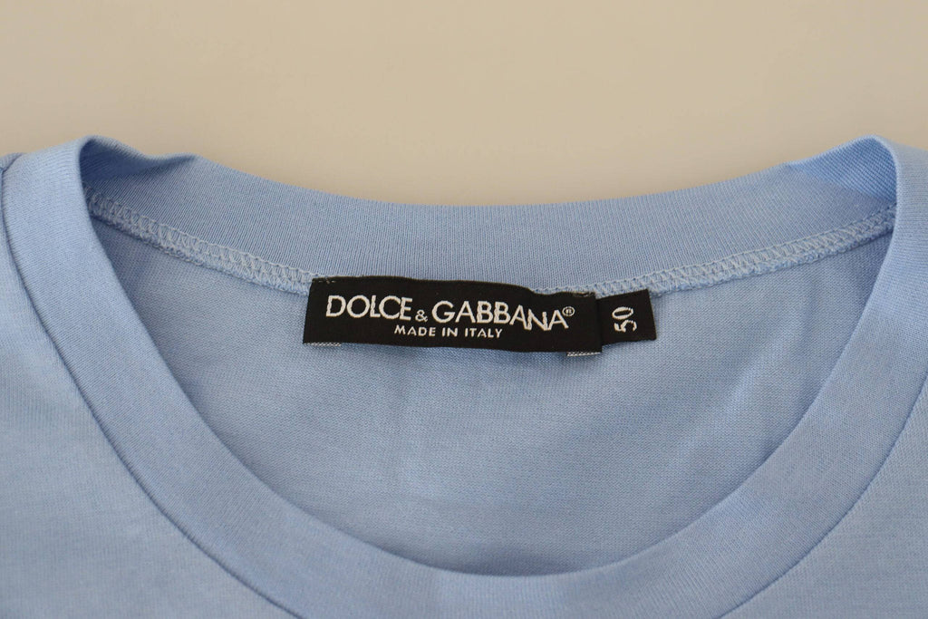 T-shirt en coton Dolce & Gabbana Light Blue Happy New Year 2017, design coloré avec logo de la marque.