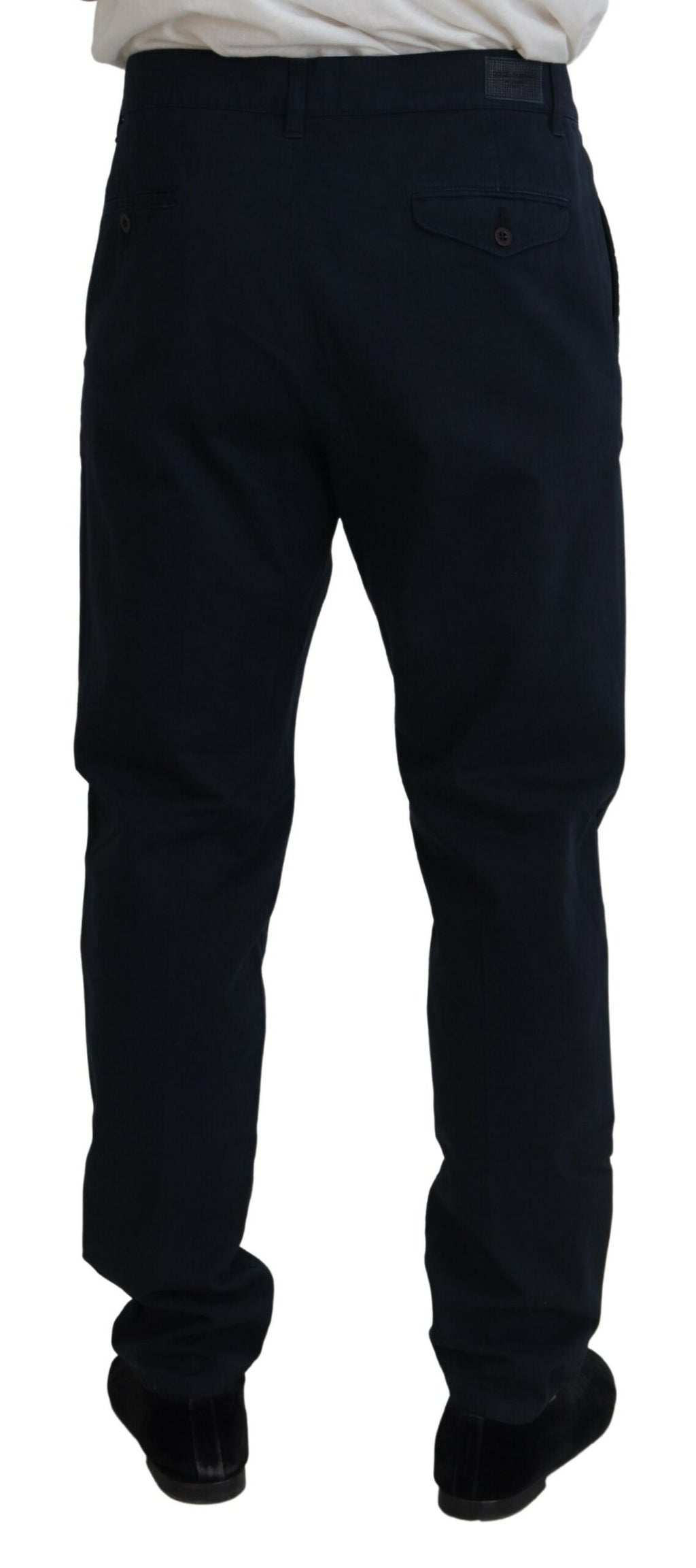 Pantalon formel pour hommes Dolce & Gabbana, pantalon en coton bleu élégant avec coupe classique.