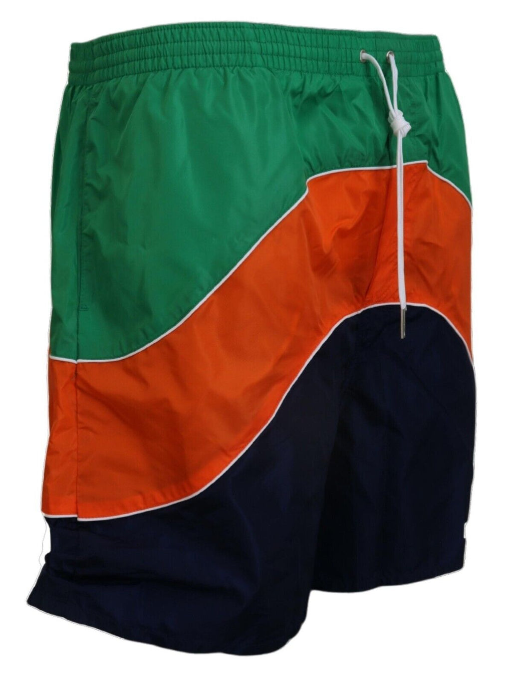 Short de bain pour homme Dsquared² avec logo multicolore, tissu léger et design coloré, adapté à la plage.