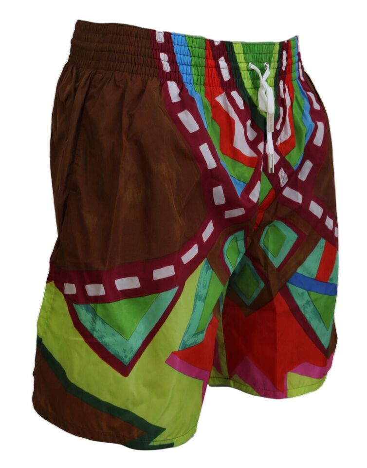 Short de bain pour homme Dsquared² imprimé multicolore, vêtement de plage léger et tendance, parfait pour la saison estivale.