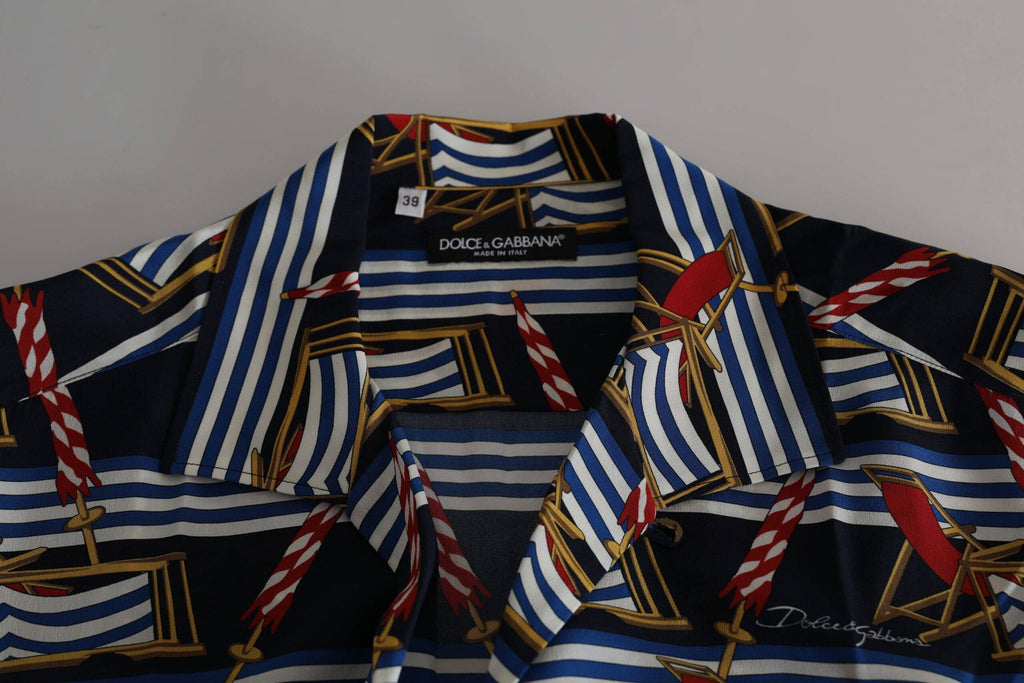 Chemise à manches courtes Dolce & Gabbana, multicolore, style plage, motif coloré, idéale pour l'été et les activités en extérieur.