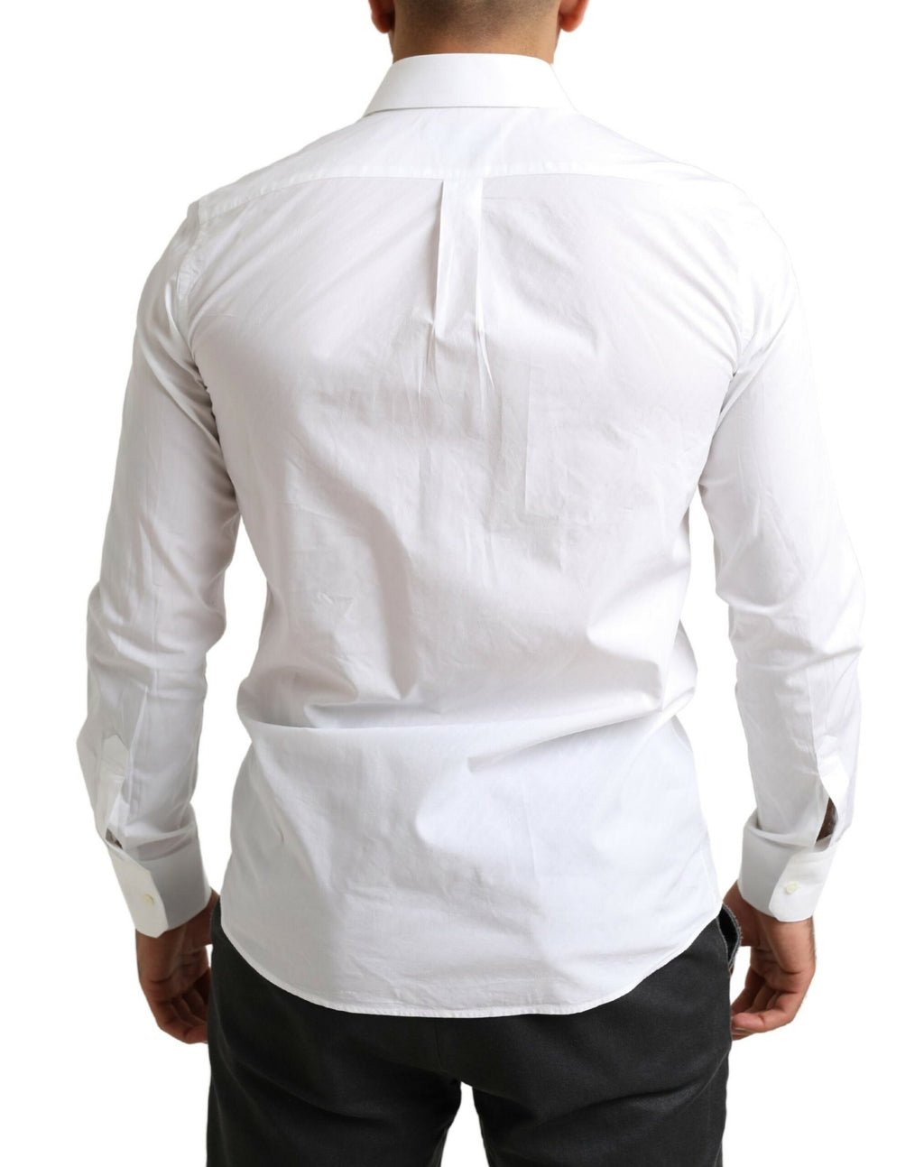 Chemise formelle blanche Dolce & Gabbana MARTINI en coton, élégante et sophistiquée, vue de face.