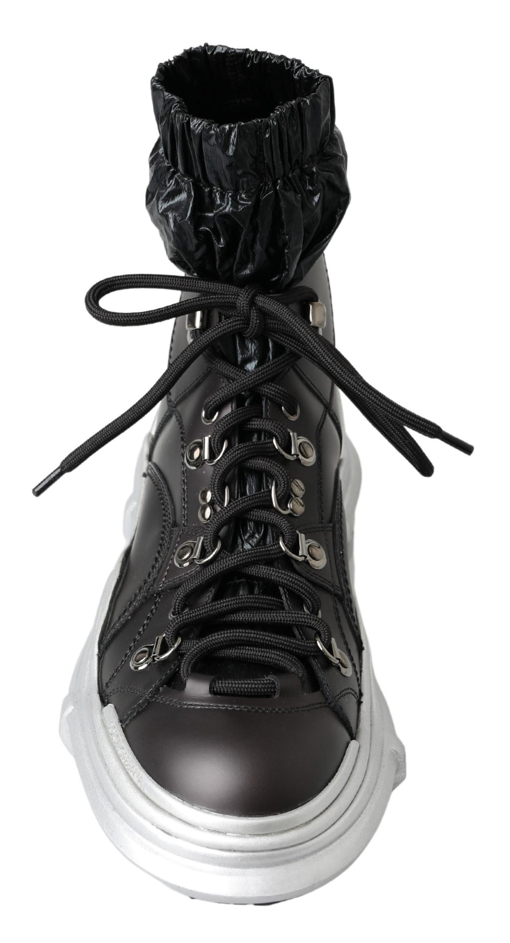 Chaussures de sport Dolce & Gabbana Galileo en nylon noir, baskets montantes pour homme, vue en gros plan
