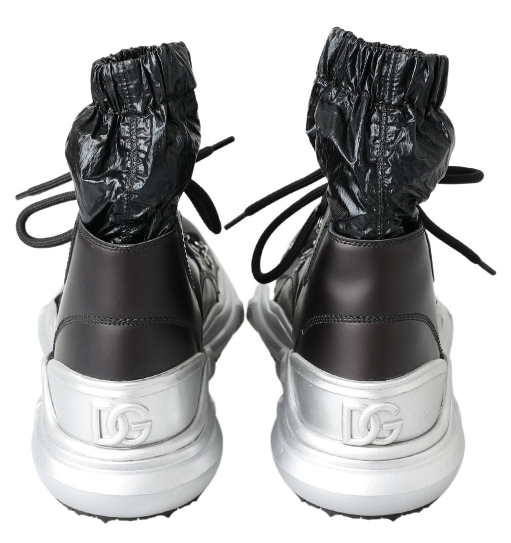 Chaussures sneakers montantes en nylon noir Dolce & Gabbana Galileo pour homme, style sportif et moderne