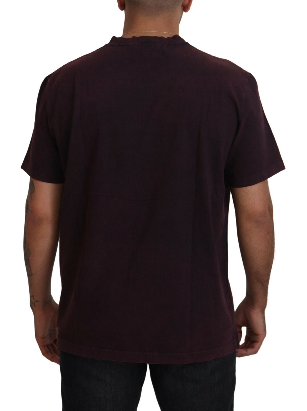 T-shirt à manches courtes Dolce & Gabbana Bordeaux, col rond en coton, style décontracté et élégant.