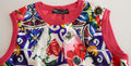 Dolce & Gabbana ärmelloses Oberteil mit Rundhalsausschnitt und mehrfarbigem Majolika-Blumenmuster