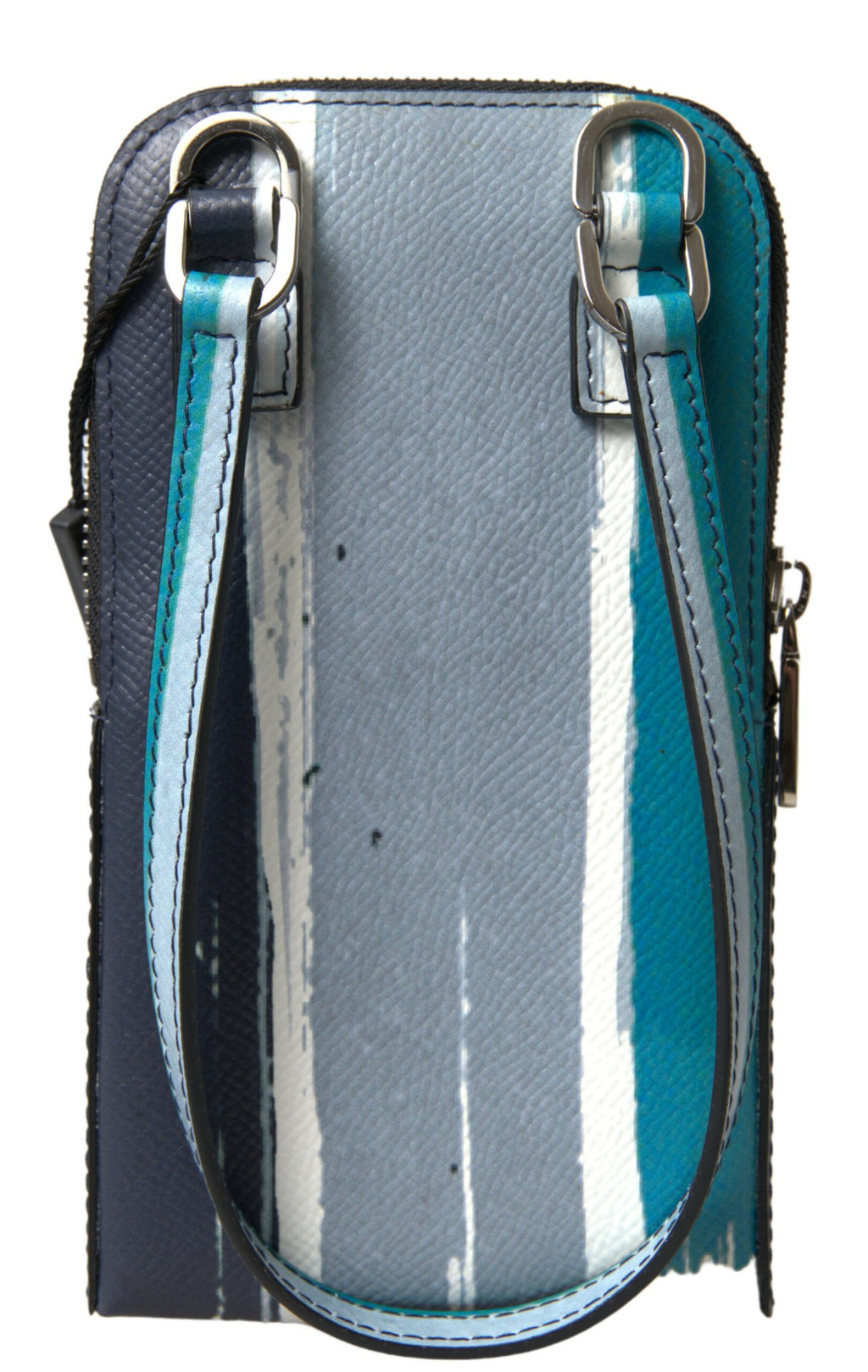 Sac à main et sacoche en cuir bleu Dolce & Gabbana, sacoche unisexe pour téléphone, style croisé et bandoulière.