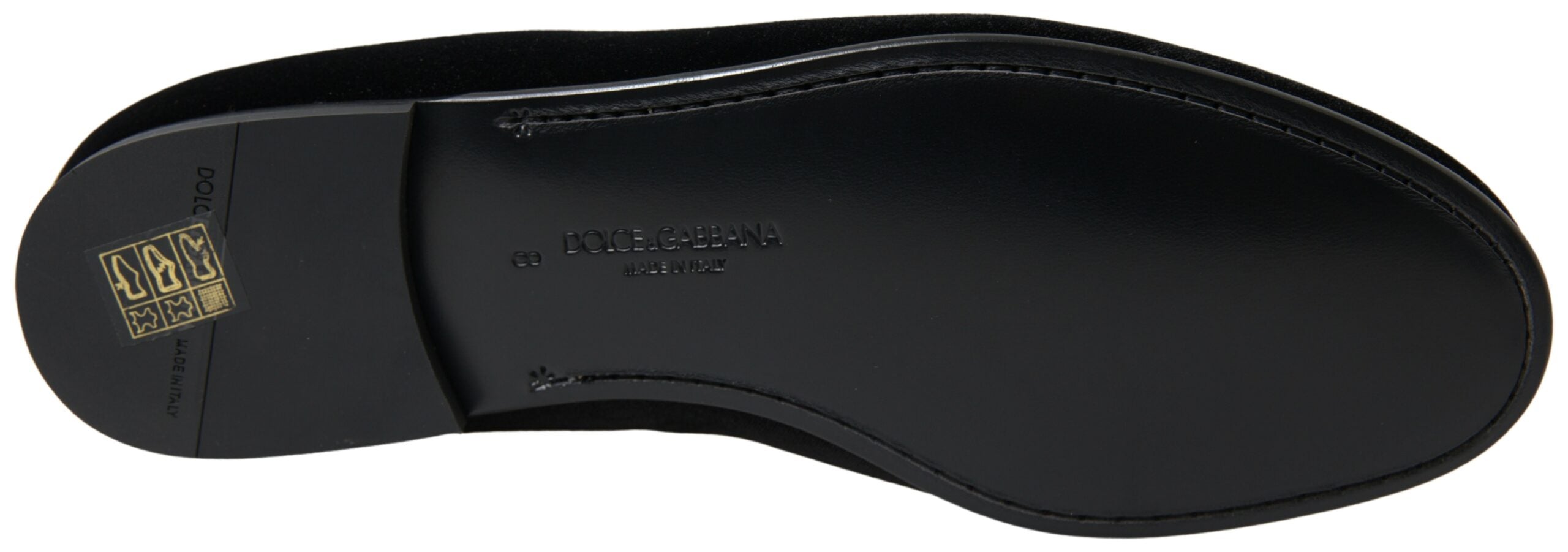 Chaussures formelles en velours noir Dolce & Gabbana, mocassins élégants pour hommes.