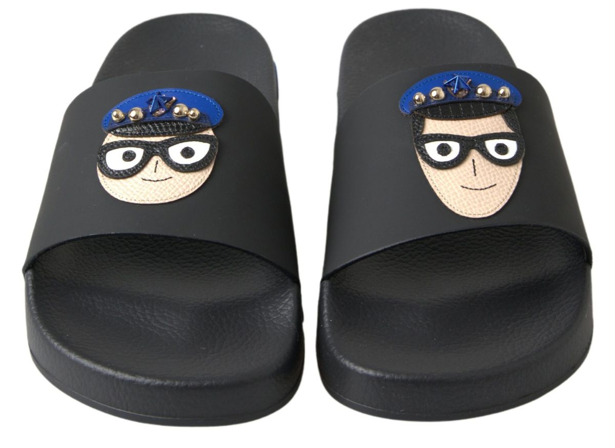Sandales noires Dolce & Gabbana à glissière pour la plage, style Saint Barth, chaussures élégantes et confortables pour l'été.