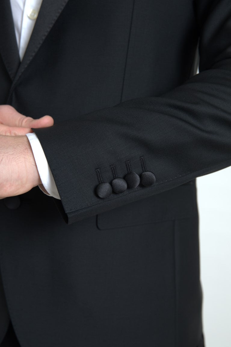 Veste blazer noir en laine simple boutonnage Dolce & Gabbana Martini, style élégant et classique pour homme.