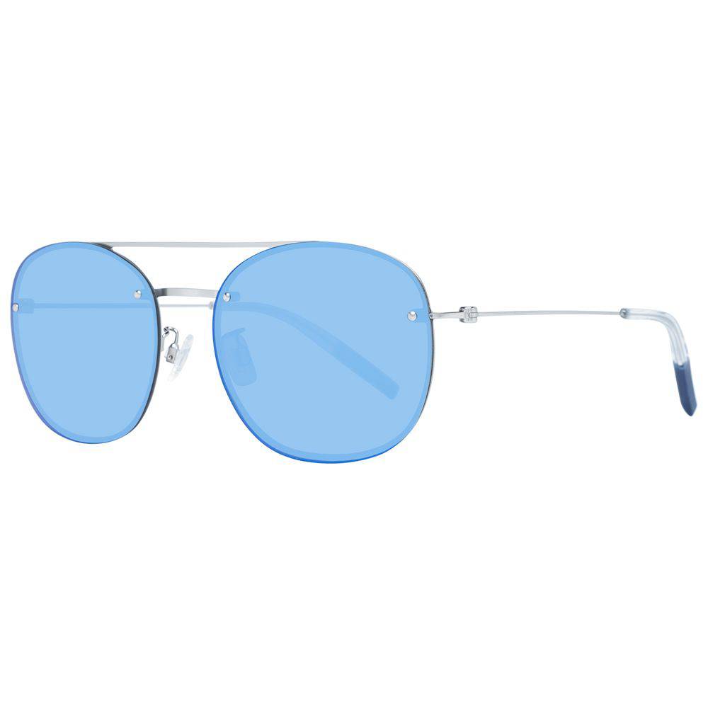 Lunettes de soleil Tommy Hilfiger en métal et plastique bleues, avec monture élégante et verres teintés.