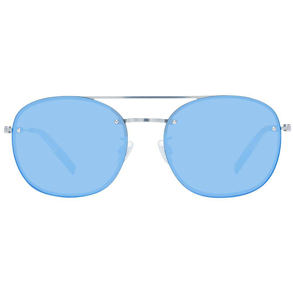 Lunettes de soleil Tommy Hilfiger en métal et plastique bleu, style moderne et élégant pour hommes.