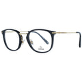 Lunettes Omega en métal noir et plastique avec monture élégante, vue de face sur un fond blanc.