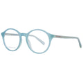 Lunettes en plastique bleues Tommy Hilfiger, monture élégante pour homme ou femme, vue de face avec détails de la marque visible.