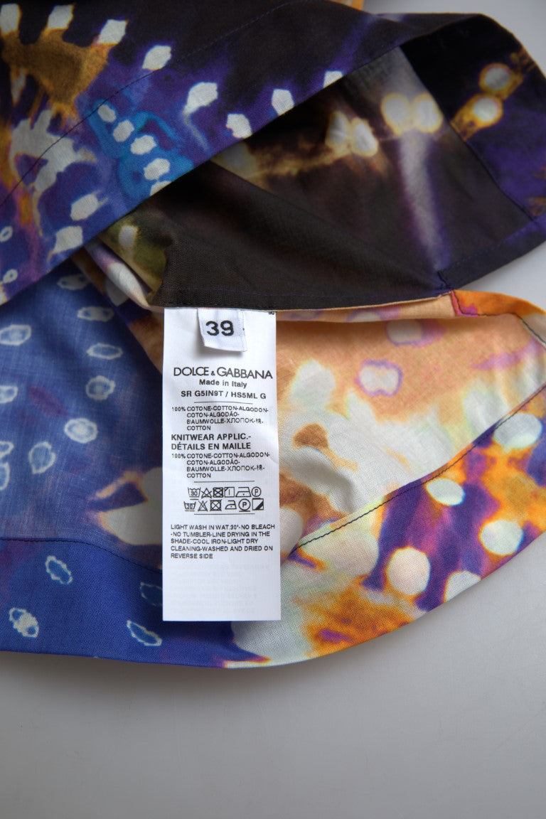 Polo en coton à motif Luminaire de Dolce & Gabbana pour homme, chemise élégante avec col classique et design coloré.