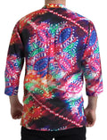 Chemise en lin Dolce & Gabbana avec imprimé multicolore Luminarie, design élégant et vibrant pour un look sophistiqué.