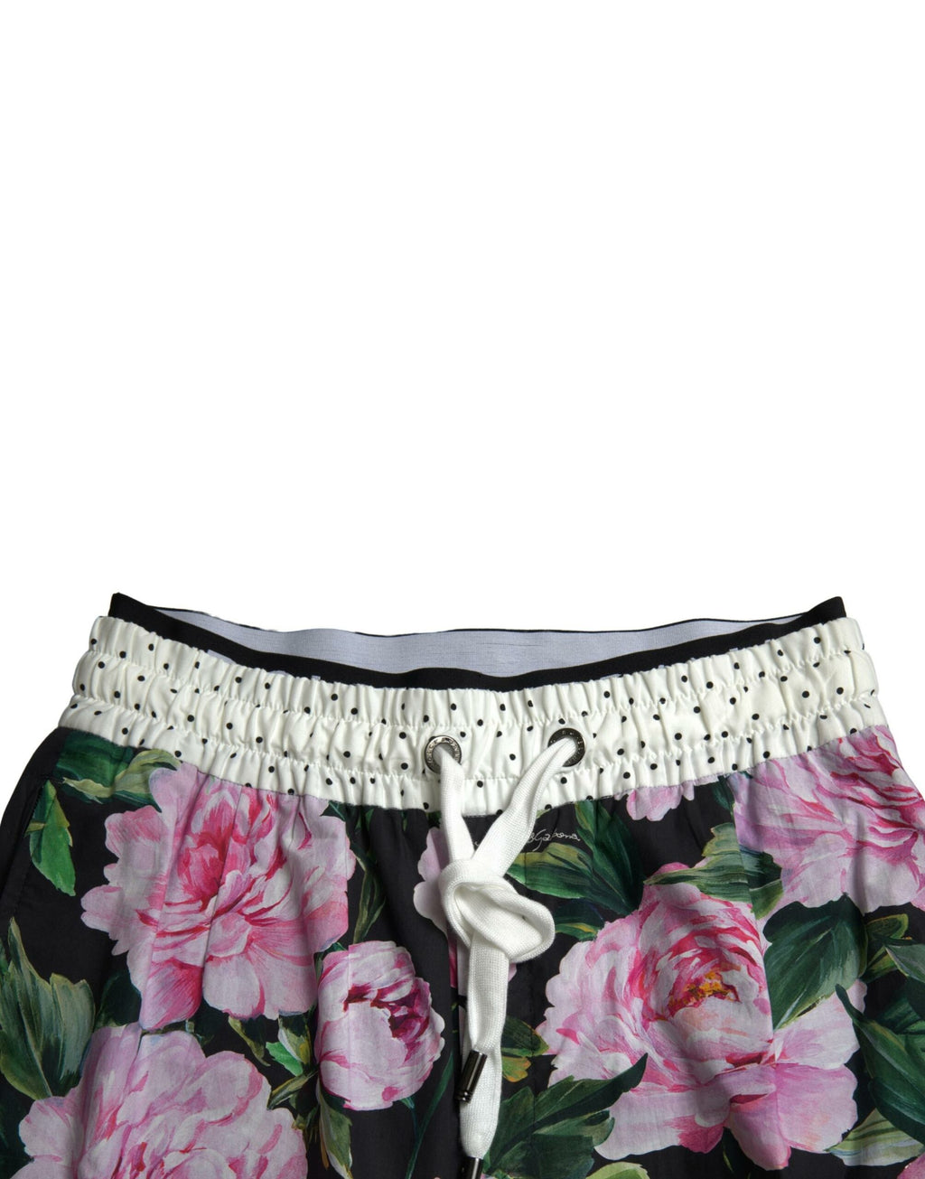 Pantalon homme Dolce & Gabbana multicolore avec motif de pivoines, joggers en coton, style décontracté.