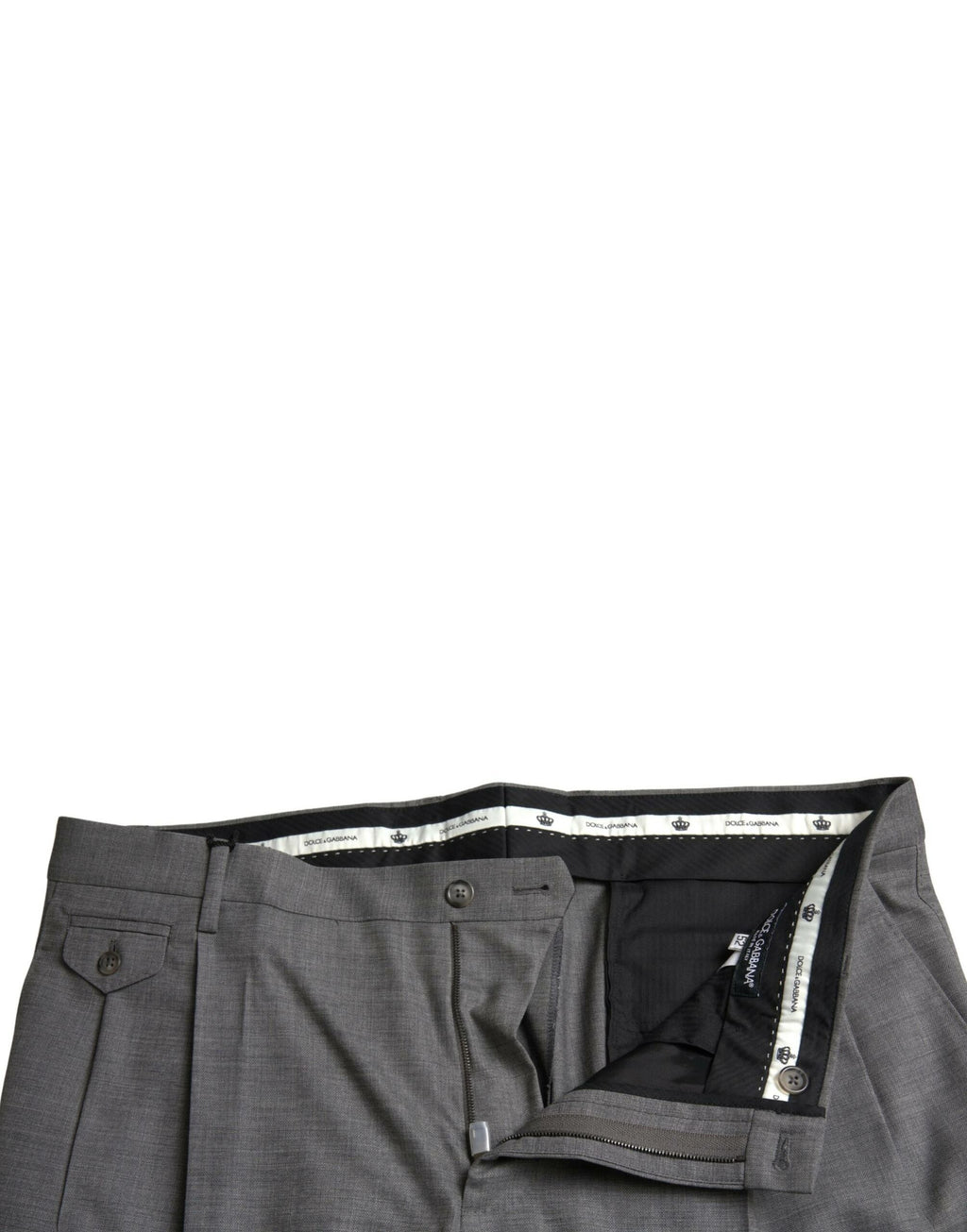 Pantalon homme Dolce & Gabbana en laine gris, coupe skinny chino élégante, à la mode et adaptée aux tenues formelles.
