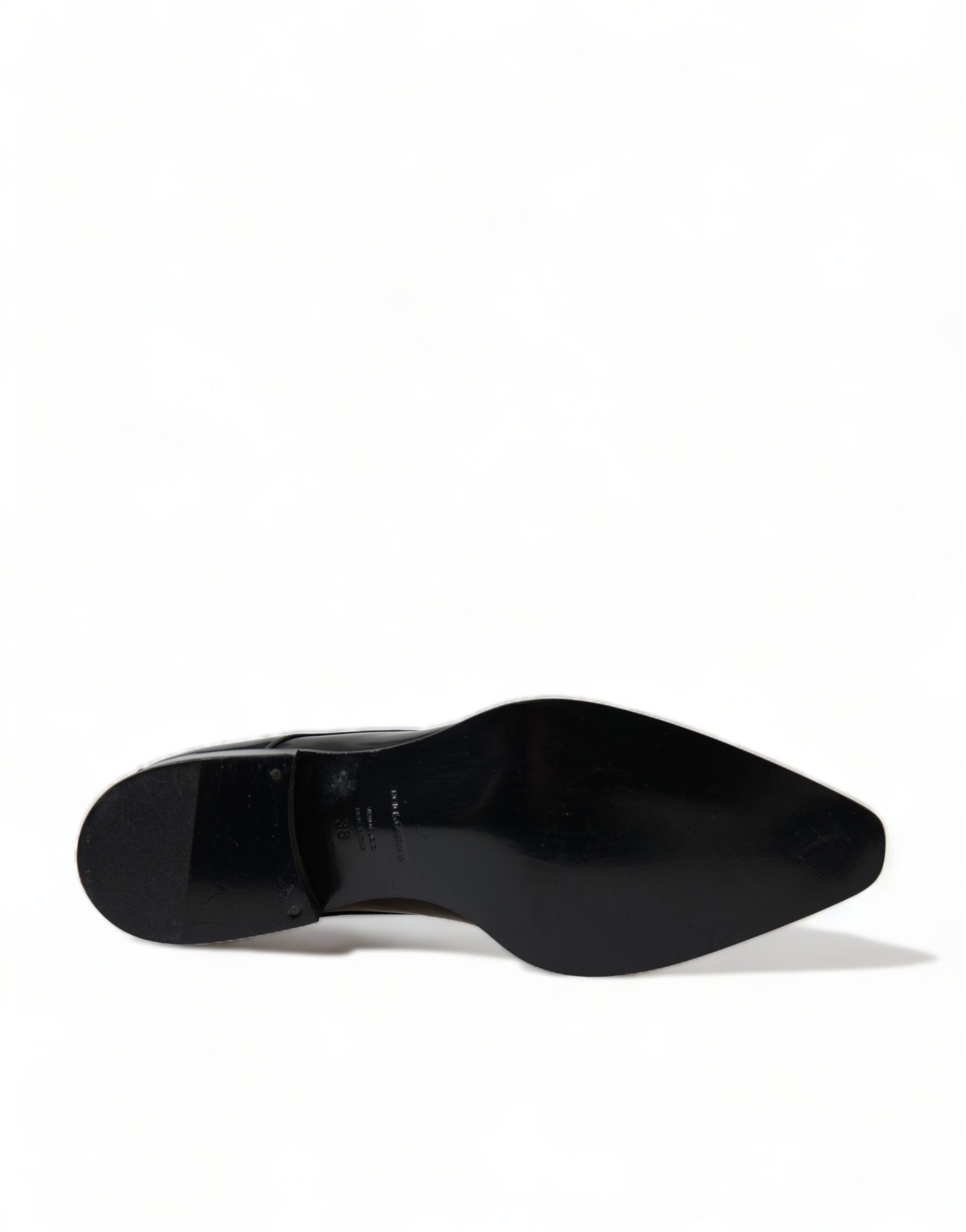 Chaussures plates formelles en cuir noir Dolce & Gabbana avec lacets, élégantes et sophistiquées pour occasions formelles.