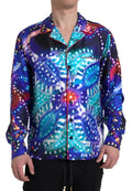 Chemise de pyjama pour homme Dolce & Gabbana en soie multicolore à motifs psychédéliques.