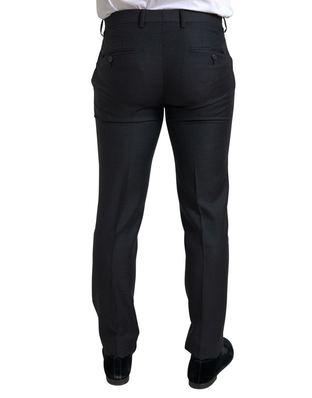 Costume noir Dolce & Gabbana Martini 3 pièces à boutonnière simple, veste, pantalon et veste en tissu élégant.