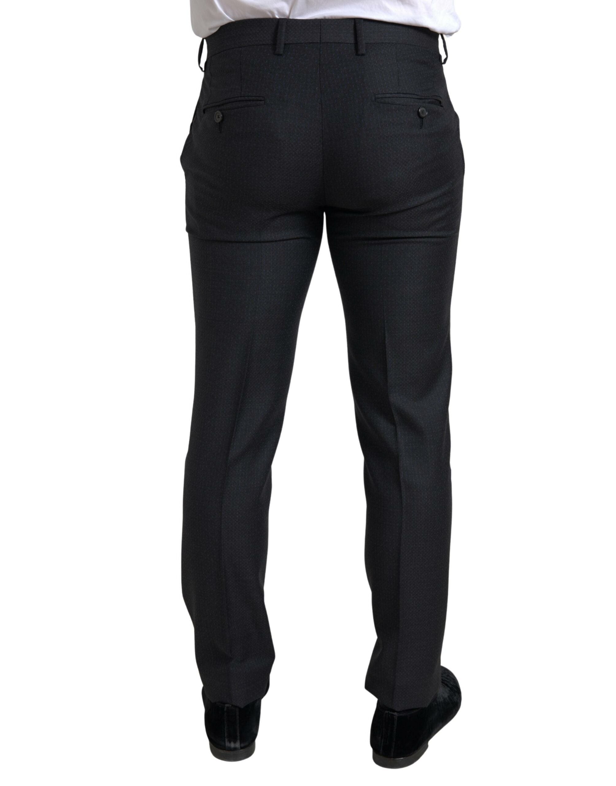 Costume noir Dolce & Gabbana Martini 3 pièces à boutonnière simple, veste, pantalon et veste en tissu élégant.
