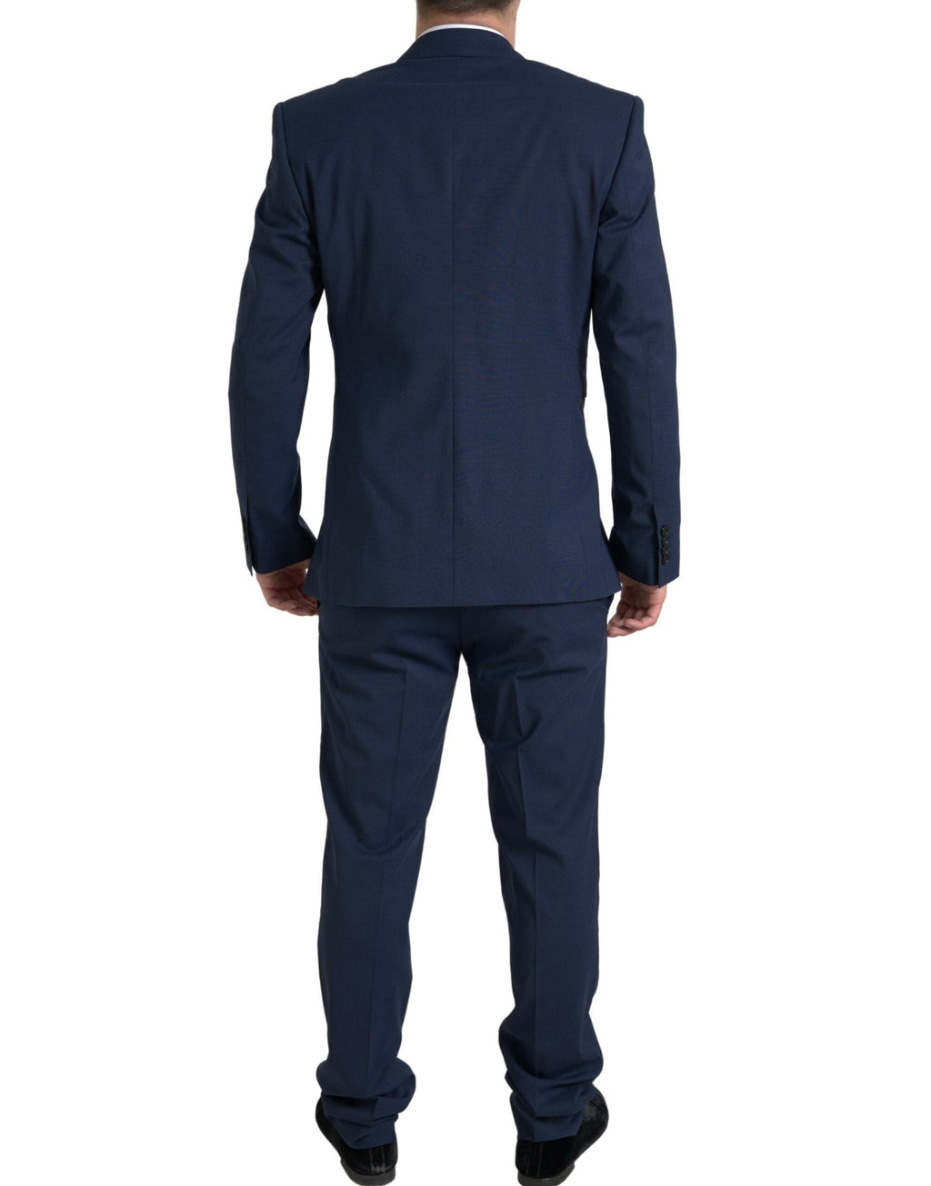 Costume noir à deux pièces Dolce & Gabbana Sicilia, veste cintrée à un bouton et pantalon assorti, élégant et classique.