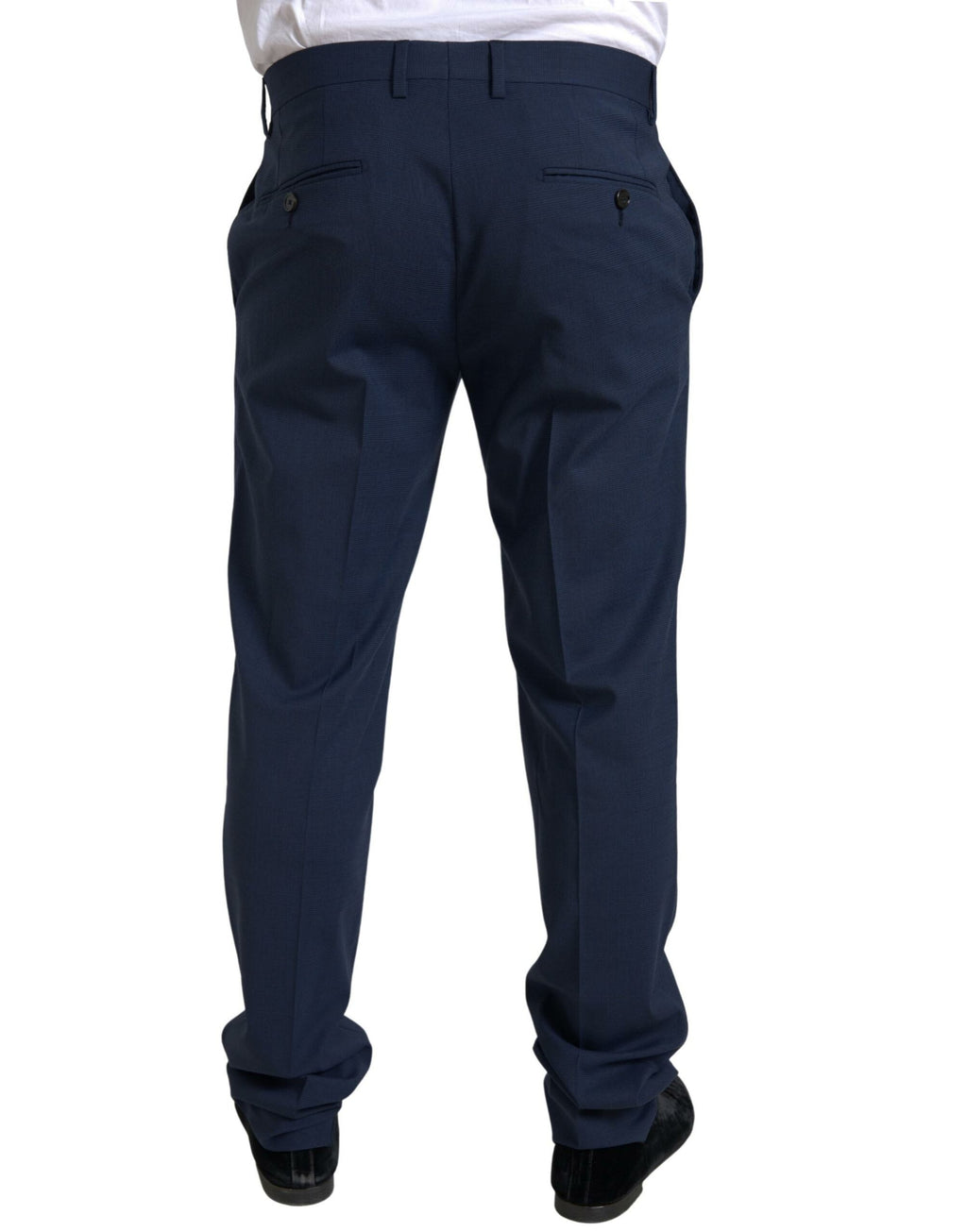 Costume bleu Dolce & Gabbana Sicilia à deux pièces, veste à simple boutonnage, style élégant pour homme.