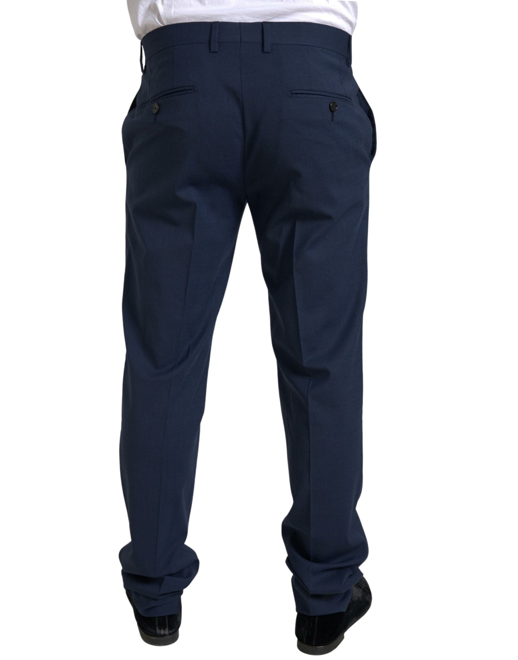 Costume bleu Dolce & Gabbana Sicilia à deux pièces, veste à simple boutonnage, style élégant pour homme.