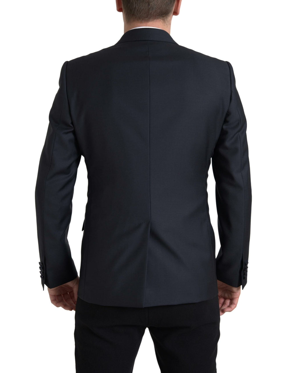 Costume bleu Dolce & Gabbana Martini à deux pièces, veste à simple boutonnage et pantalon assorti, élégant et sophistiqué.