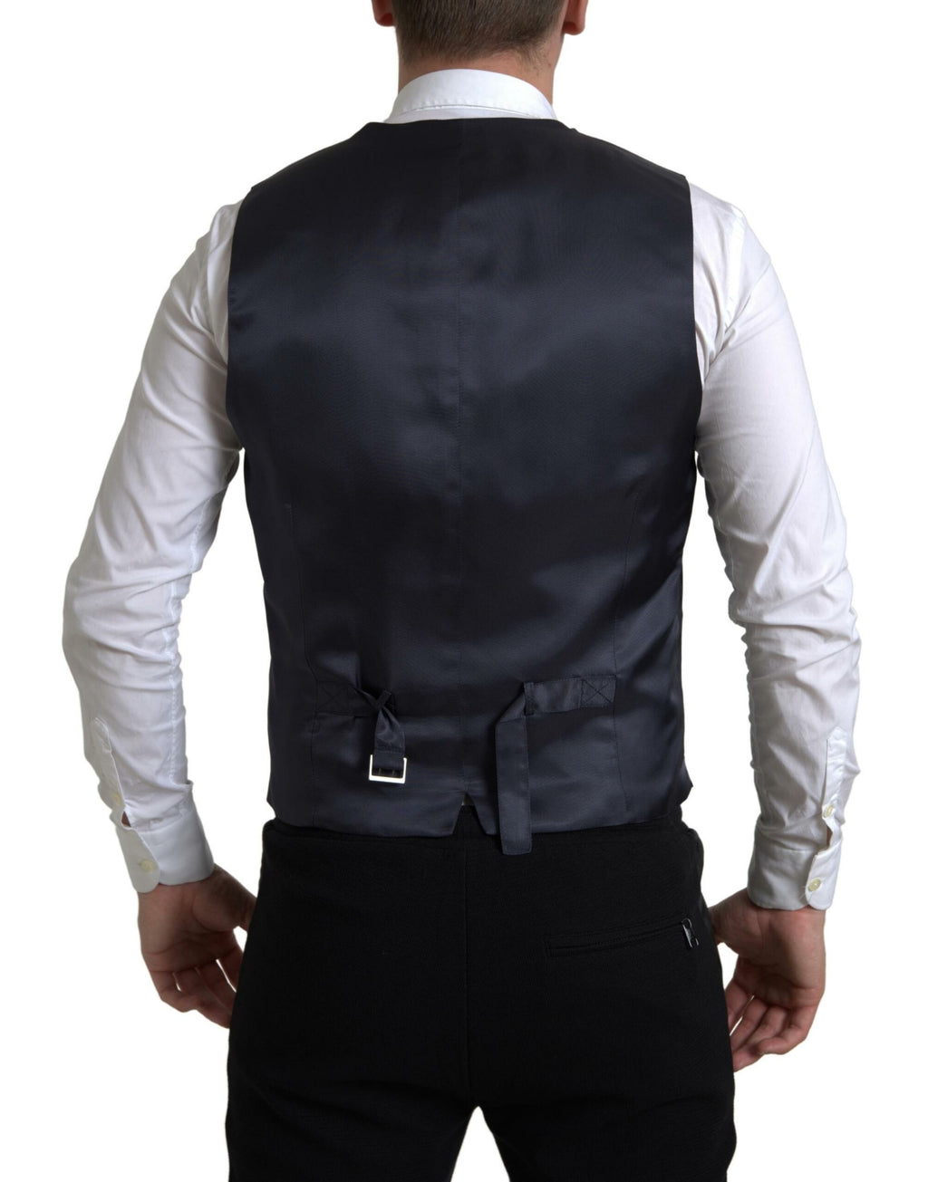 Costume Dolce & Gabbana Blue Martini à deux pièces, veste à simple boutonnage, style élégant et moderne.