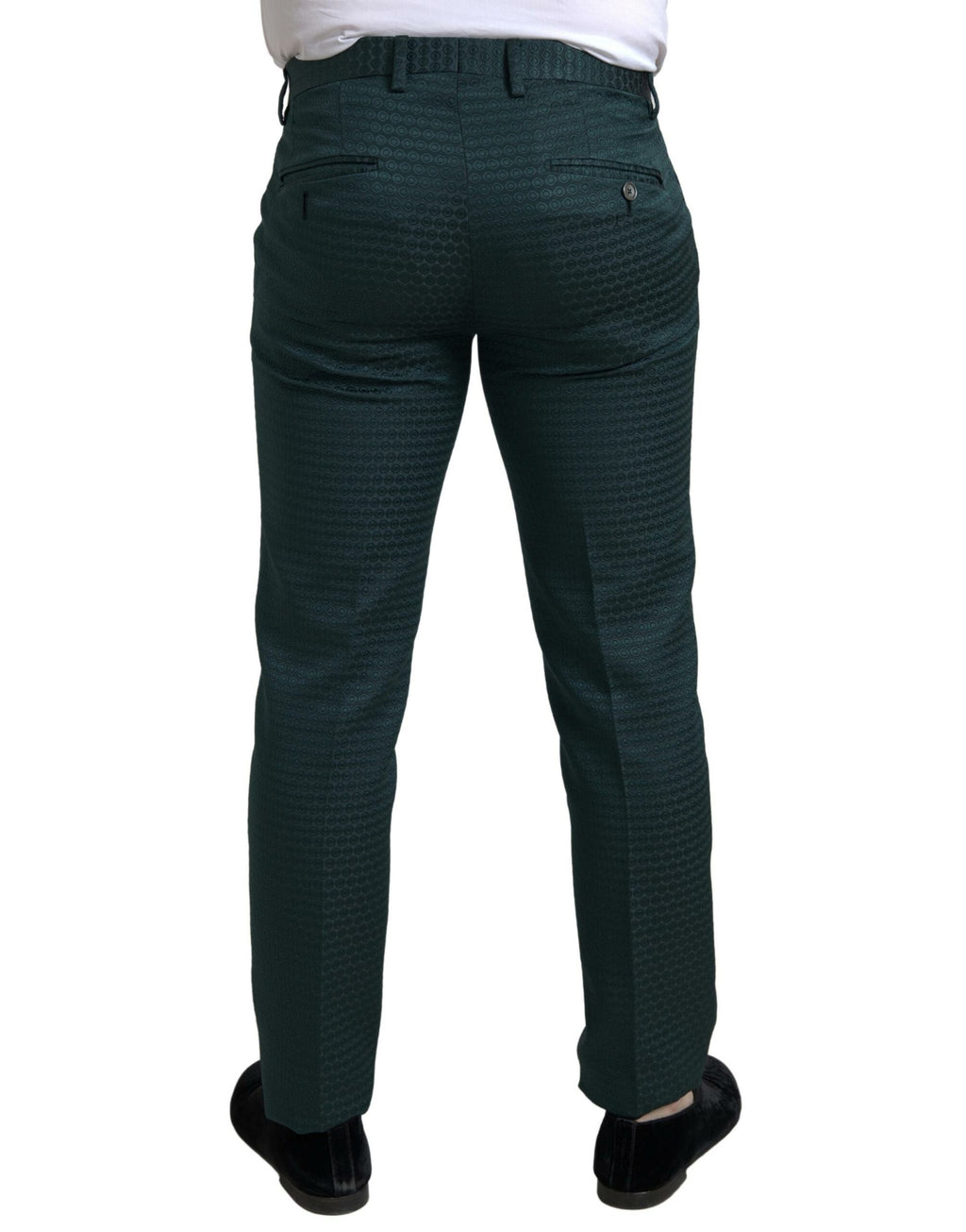 Costume homme Dolce & Gabbana vert à trois pièces avec veste à un bouton et pantalon, élégant et sophistiqué.