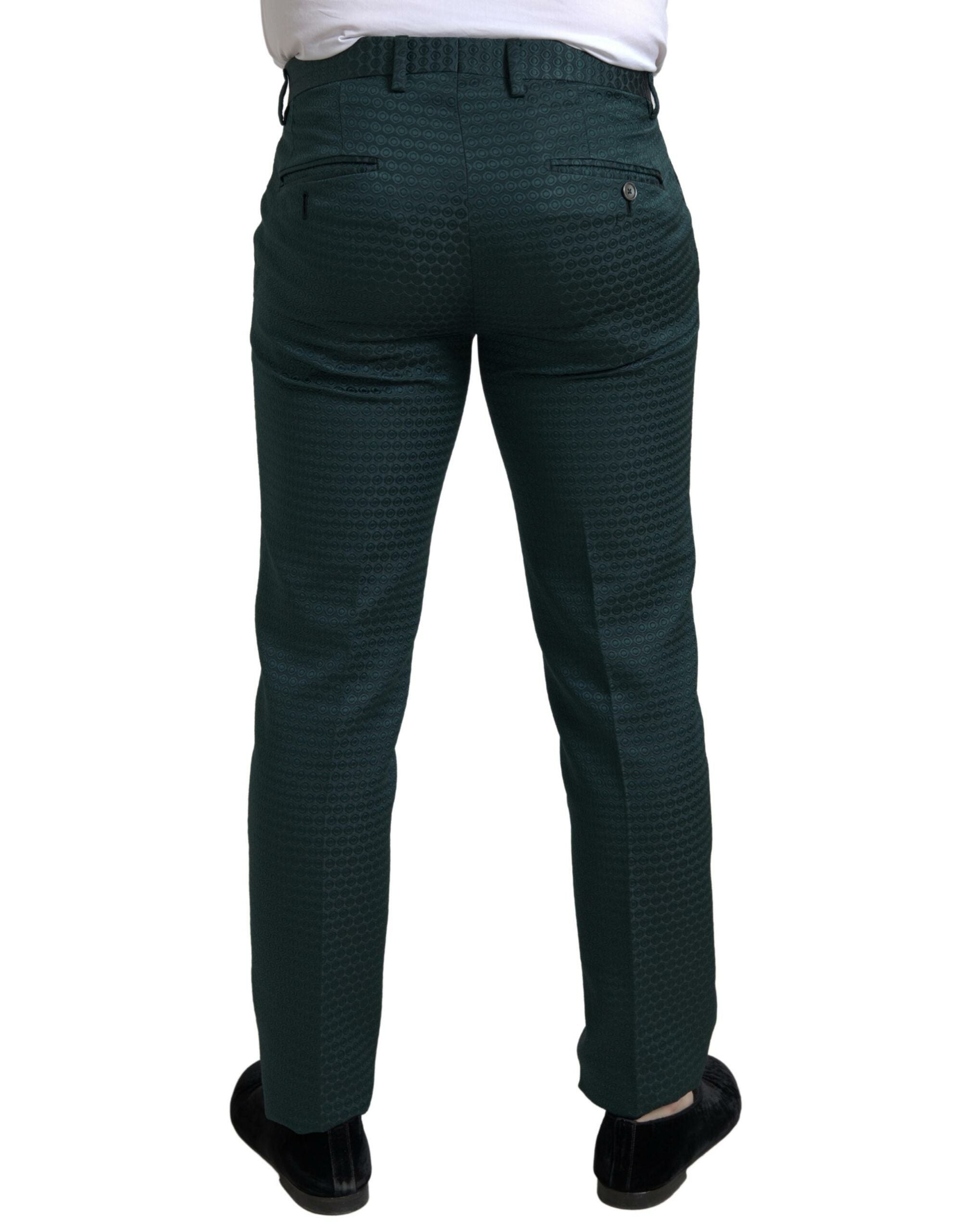 Costume homme Dolce & Gabbana vert à trois pièces avec veste à un bouton et pantalon, élégant et sophistiqué.