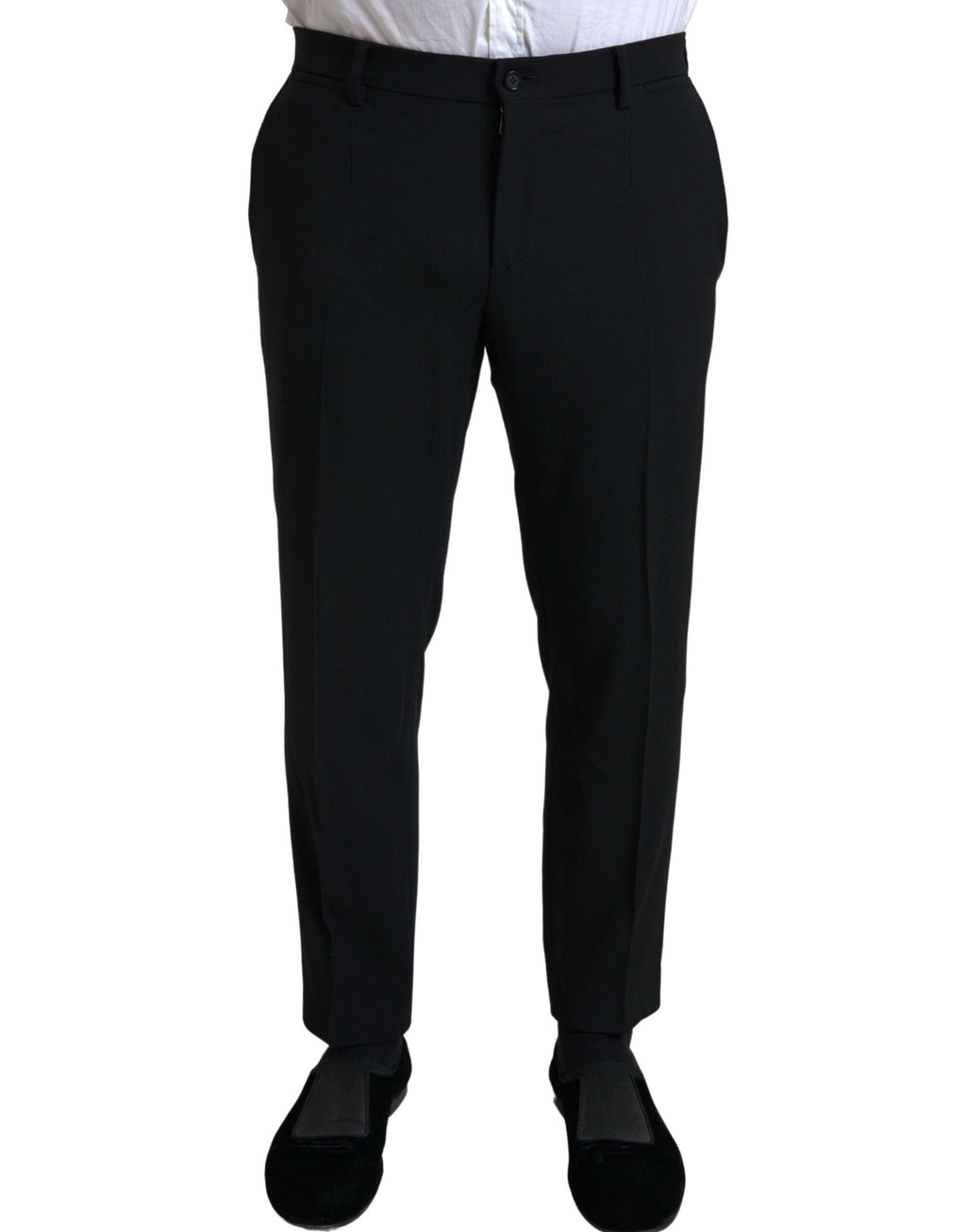 Costume deux pièces noir Dolce & Gabbana Sicilia à double boutonnage, veste et pantalon élégants et sophistiqués.