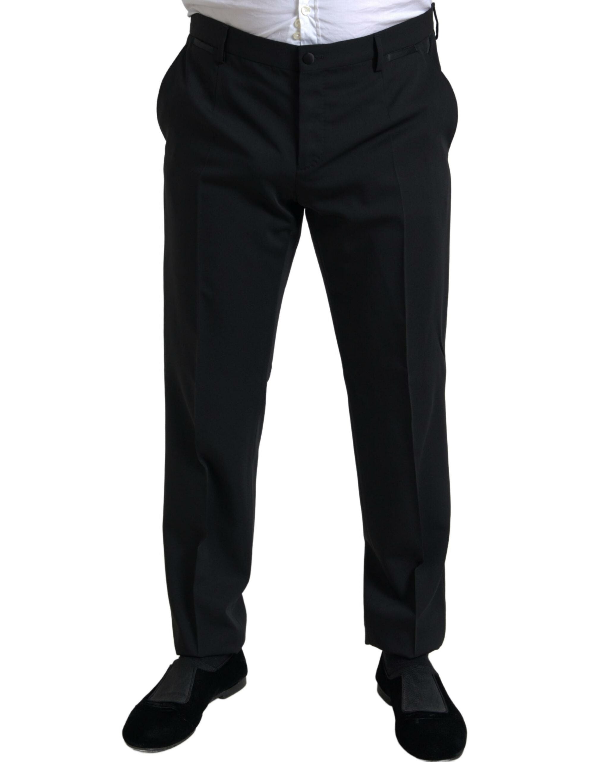 Costume noir Dolce & Gabbana en deux pièces, à un seul boutonnage, style Martini, pour homme élégant.