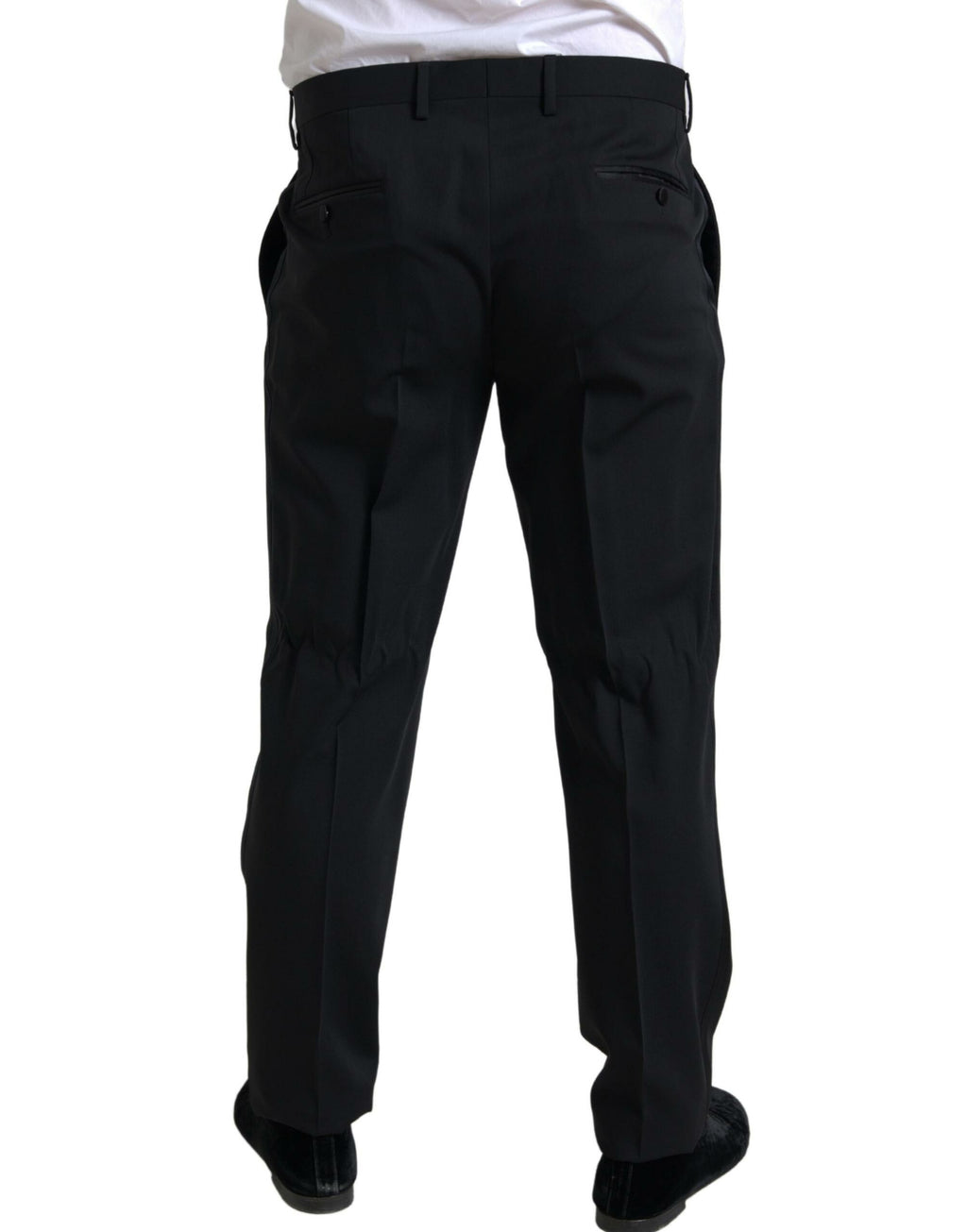Costume deux pièces noir Dolce & Gabbana Martini, veste à un bouton et pantalon élégant, idéal pour occasions formelles.
