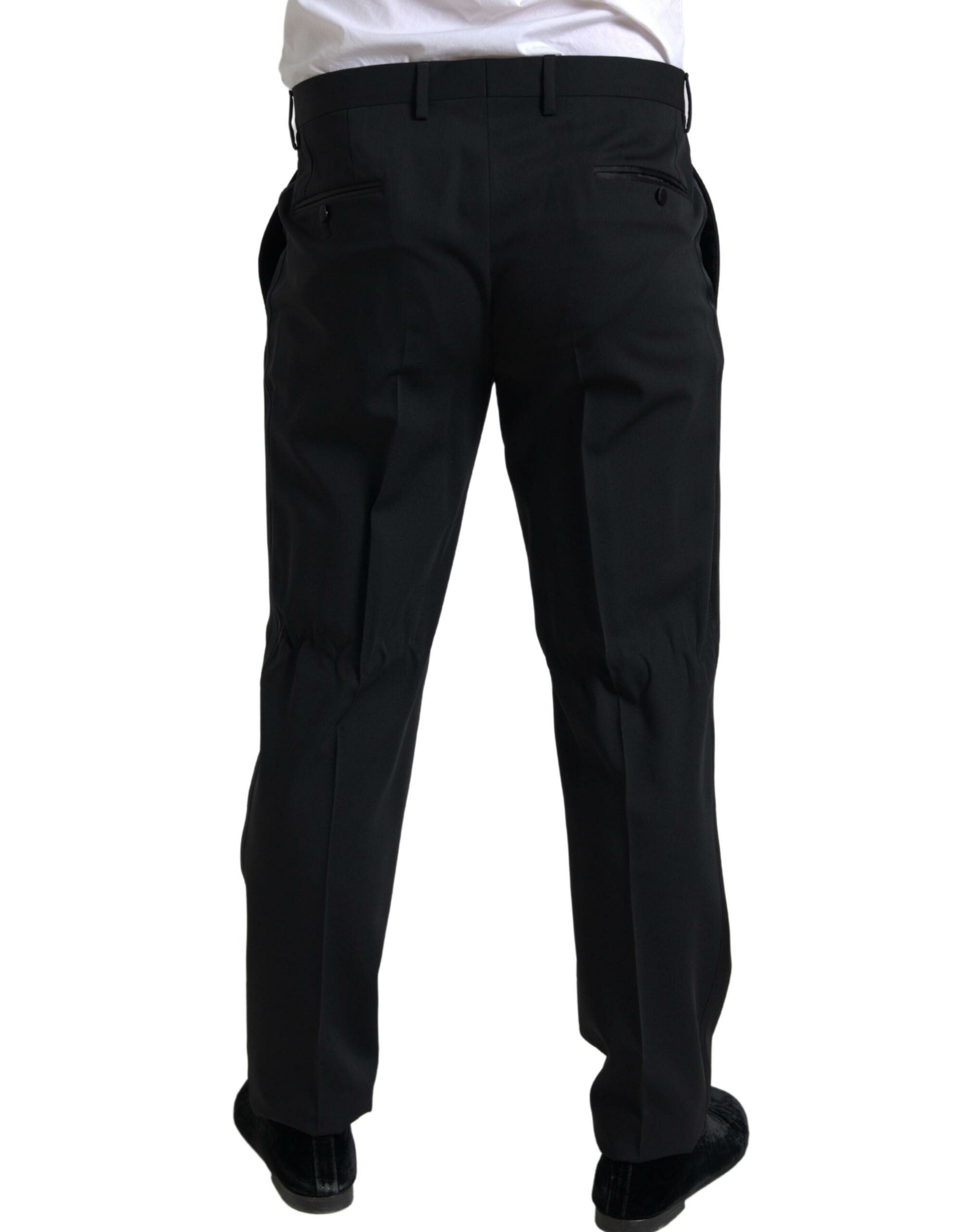 Costume deux pièces noir Dolce & Gabbana Martini, veste à un bouton et pantalon élégant, idéal pour occasions formelles.
