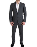 Costume Martini gris Dolce & Gabbana deux pièces à boutonnière simple, veste et pantalon élégants pour homme