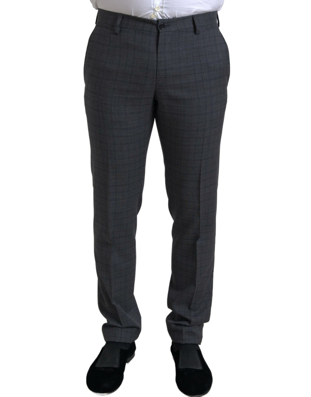 Costume Martini gris à deux pièces Dolce & Gabbana, veste à simple boutonnage et pantalon assorti, élégant et sophistiqué.