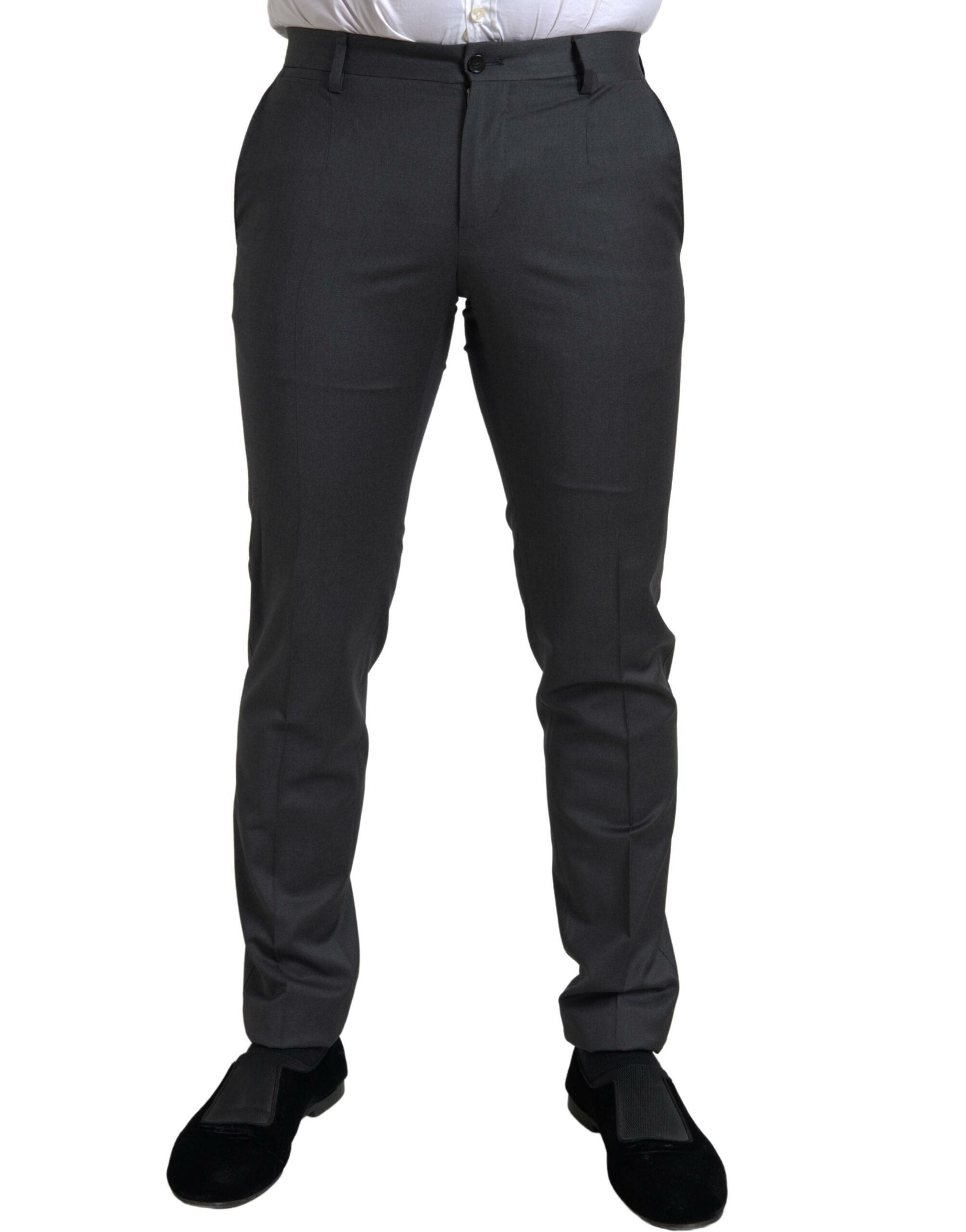 Costume double boutonnage gris Dolce & Gabbana Sicilia, ensemble deux pièces élégant pour homme.