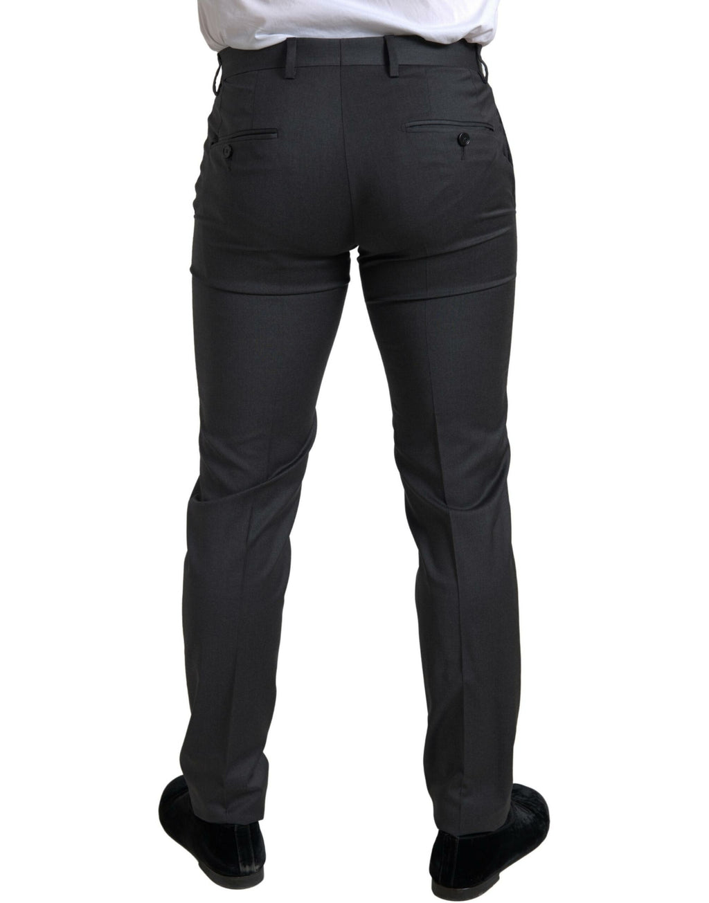 Costume gris double-breasted Dolce & Gabbana Sicilia 2 pièces, veste et pantalon élégants pour homme.