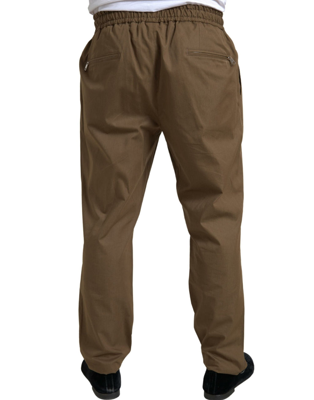Costume deux pièces marron Dolce & Gabbana Taormina, veste à un bouton et pantalon assorti, élégant et moderne.