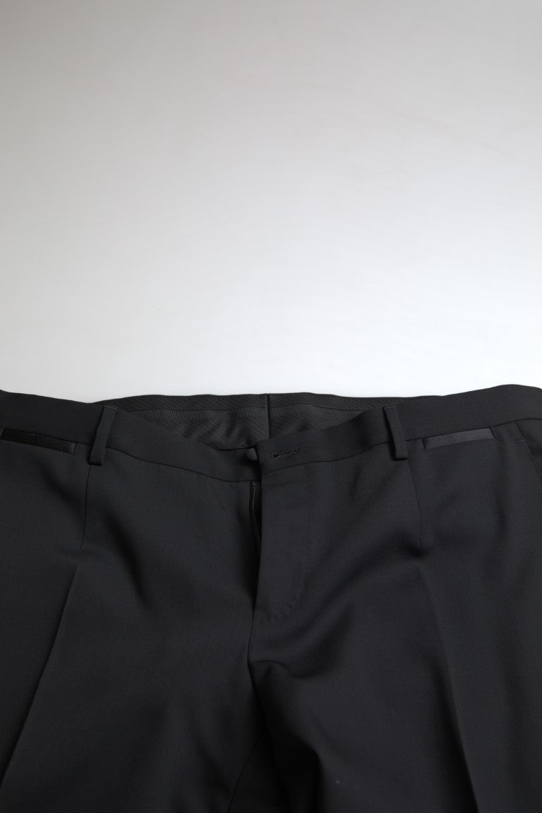Costume homme noir Dolce & Gabbana 2 pièces, blazer à un bouton et pantalon, style Martini, élégant et sophistiqué.